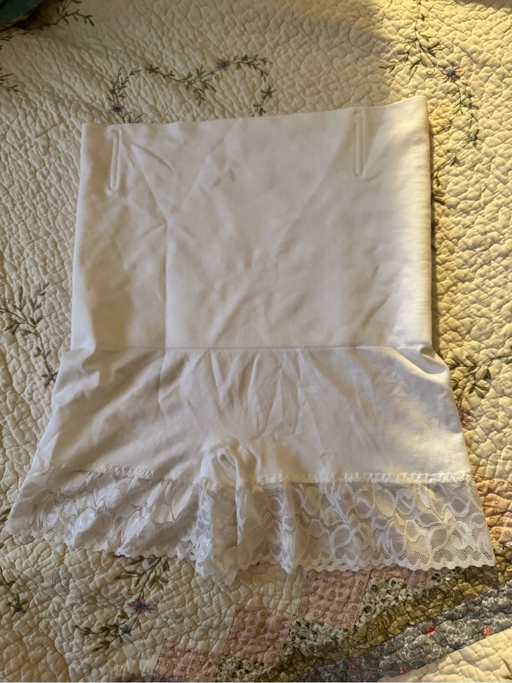 White Lace-Trim High-Waist Shaping Briefs